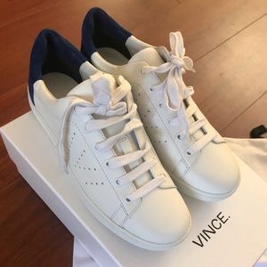 White and blue Vince sneakers